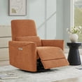 thumbnail image 1 of CHITA Power Recliner Swivel Glider Rocker Nursery Chair with USB for Living Room, Faux Leather in Terracotta, 1 of 15