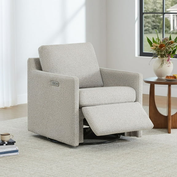 CHITA Power Swivel Chair Accent Chair Wall Hugger with Electric Footrests