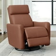 thumbnail image 1 of CHITA Power Swivel Glider Recliner for Living Room Nursing Chair Faux Leather Recliner with USB Ports, Brown, 1 of 12
