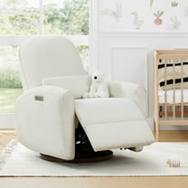 CHITA Fabric Rocking Reclining Chair, Electric Power Glider Swivel For Nursery, USB Charge ...