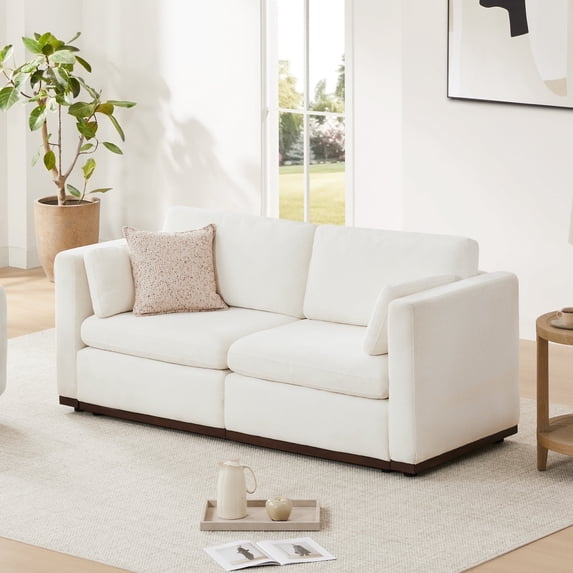 CHITA Sectional Couches Modular Sofa for Living Room, 2PC in Cream White