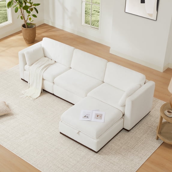 CHITA Sectional Couches Modular Sofa for Living Room, 4PC in Cream White
