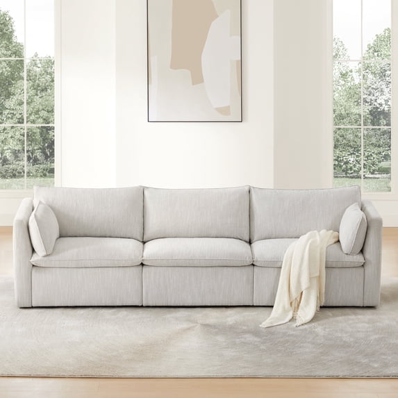 CHITA Sectional Couches Modular Sofa for Living Room, 3PC in Light Gray