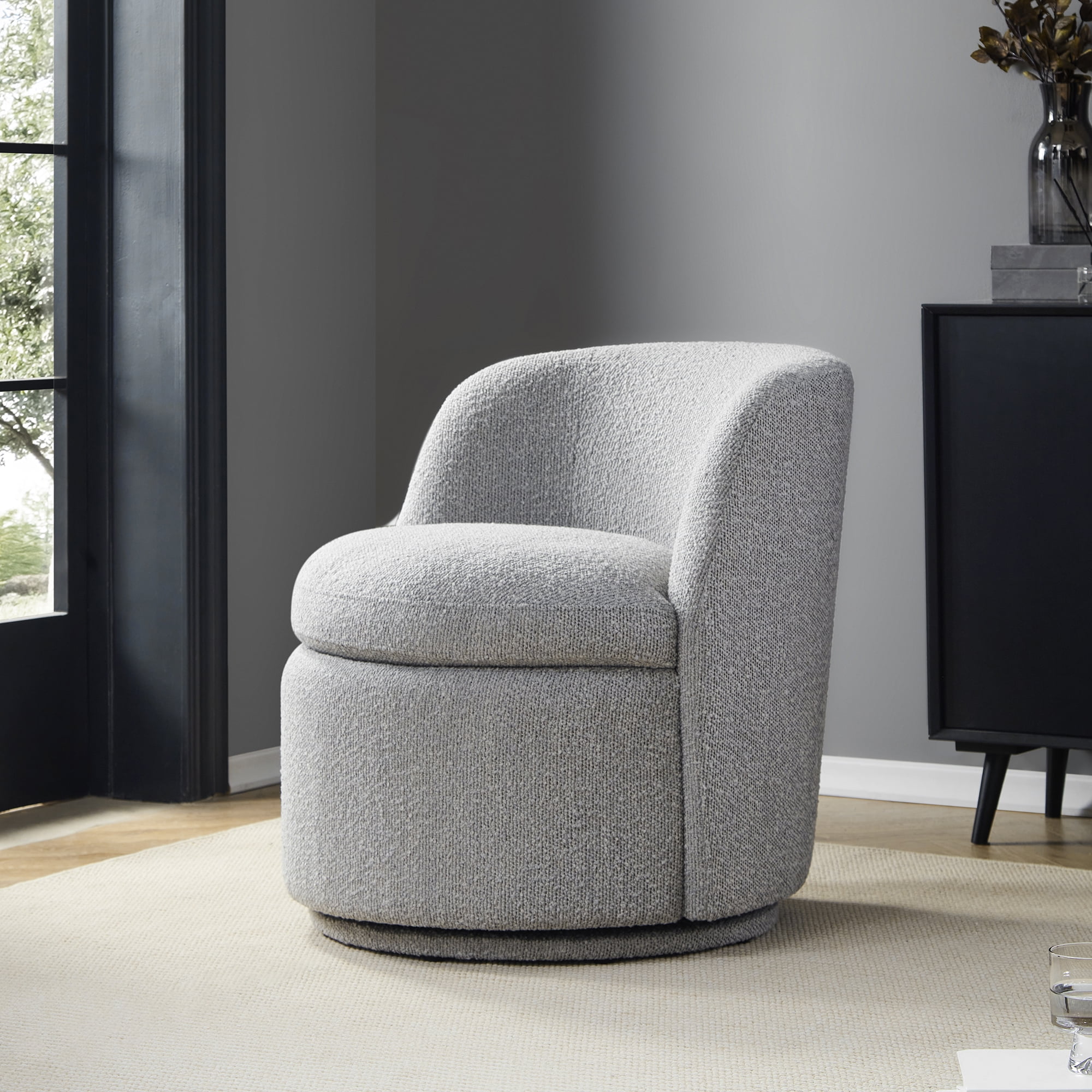 CHITA Swivel Accent Chair Armchair, Round Barrel Chairs in Fabric for ...