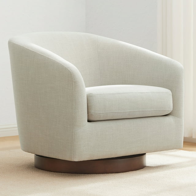 CHITA Swivel Accent Chair Fabric, Round Barrel Arm Chair Living Room