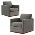 thumbnail image 1 of CHITA Swivel Accent Chairs Set of 2 for Living Room, Comfortable Arm Chairs for Bedroom, Fabric in Dark Gray, 1 of 13