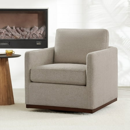 CHITA Swivel Accent Chairs for Living Room, Comfortable Arm Chairs for Bedroom,Fabric in Beige Gray