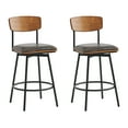 thumbnail image 1 of CHITA Swivel Counter Height Bar Stools with Back Set of 2, 27'' Seat Height, Metal & Wood Frame, Black, 1 of 10