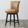 thumbnail image 1 of CHITA Swivel Counter Height Bar Stools with Fabric,26 inch, Faux Leather in Cognac Brown, 1 of 8