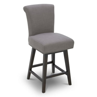 CHITA Swivel Counter Height Bar Stools with Fabric, 26 inch, Flint Gray