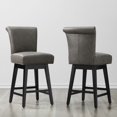 thumbnail image 1 of CHITA Swivel Counter Height Bar Stools with Fabric,26 inch Set of 2,Faux Leather in Slate, 1 of 9