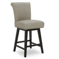 thumbnail image 1 of CHITA Swivel Counter Height Bar Stools with Faux Leather, 26 inch, Stone Gray, 1 of 9