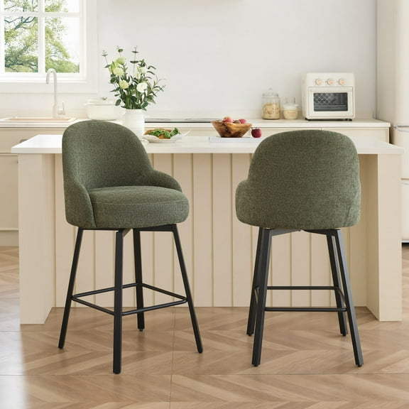 CHITA Swivel Upholstered Counter Bar Stool with Double-layer Cushion