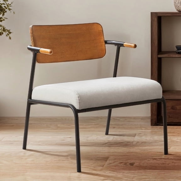 CHITA Upholstered Accent Chair with Metal Frame&Wood Back