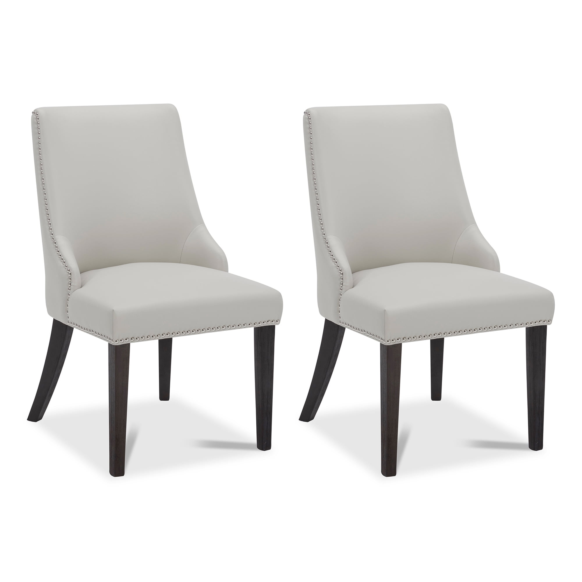 CHITA Upholstered Dining Chairs Set of 2 Kitchen Chairs, Full Back&Wood Legs, Faux Leather in ...