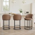 thumbnail image 1 of CHITA Upholstered Swivel Counter Bar Stool with Metal Frame and Arched Back, 1 of 8
