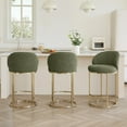 thumbnail image 1 of CHITA Upholstered Swivel Counter Bar Stool with Metal Frame and Arched Back, 1 of 8