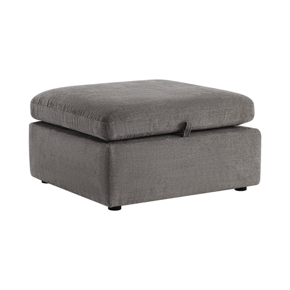 CHITA ottoman with storage for Living Room, Fabric Foot Rest Stool Seat, Fossil Gray