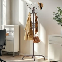 Coat Rack Stand 14 Hooks Coat Rack Stand Metal Freestanding Coat Rack Coat Tree for Home, Office, Entryway, Hallway, Bronze