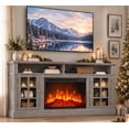 thumbnail image 1 of CHITOOMA 1400W Electric Fireplace TV Stand TV Console with 23″ Fireplace for up to 75 inch TVs with Adjustable Shelves,Grey, 1 of 10