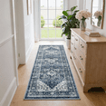 thumbnail image 1 of CHITOOMA 2.6'x8' Runner Rug, Machine Washable Rugs for Kitchen, Vintage Soft Non-Slip Runner Rug with Stain Resistant Non-Shed Carpet for Hallway, Entryway, Bedroom, Laundry, Bathroom, Blue, 1 of 7