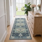 CHITOOMA 2'x6' Runner Rug, Machine Washable Rugs for Kitchen, Vintage Soft Non-Slip Runner Rug with Stain Resistant Non-Shed Carpet for Hallway, Entryway, Bedro