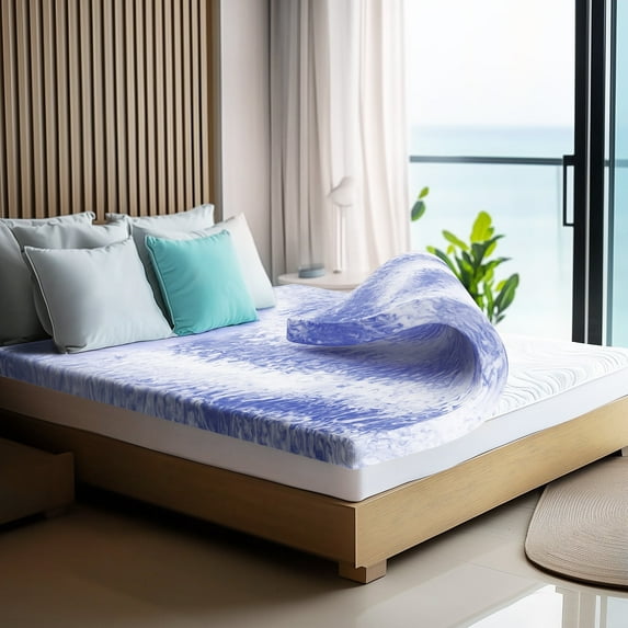 CHITOOMA 4" Gel Memory Foam Mattress Topper, Non-Slip Design