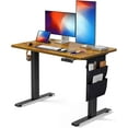 thumbnail image 1 of CHITOOMA Electric Standing Desk with Storage Bag, 40" x 24" Adjustable Height Sit to Stand Desk with 4 Memory Pre-Set, Headphone Hook for Home Office, Rustic Brown, 1 of 6
