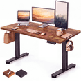 thumbnail image 1 of CHITOOMA 48" x 24" Electric Standing Desk，4 Memory Preset Height Adjustable Sit Stand up Desk with Headphone Hook for Office，Rustic Brown, 1 of 9