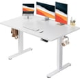 thumbnail image 1 of Kyspho 48" x 30" One Piece Electric Standing Desk, Height Adjustable Computer Desk with 4 Height Memory Settings, Sit Stand up Desk for Home Office, White, 1 of 7