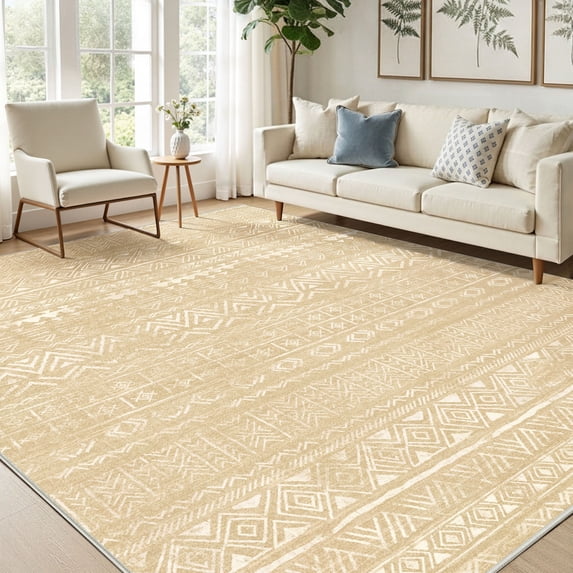 CHITOOMA 5'x7' Area Rugs for Living Room, Washable Rugs Print Pattern Boho Soft Geometric Bohemian Carpet Indoor Rug for Bedroom Dining Room Office Nonslip Foldable Rug