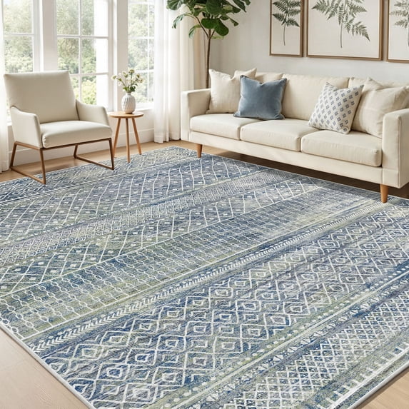 CHITOOMA 5'x7' Area Rugs for Living Room, Washable Rugs Print Pattern Boho Soft Geometric Bohemian Carpet Indoor Rug for Bedroom Dining Room Office Nonslip Foldable Rug