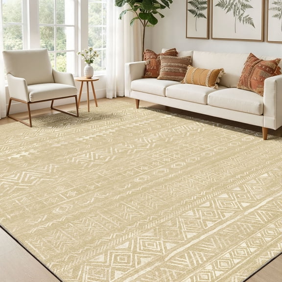 CHITOOMA 5'x7' Area Rugs for Living Room, Washable Rugs Boho Soft Geometric Bohemian Carpet Indoor Rug for Bedroom Dining Room Office Nonslip Foldable Rug