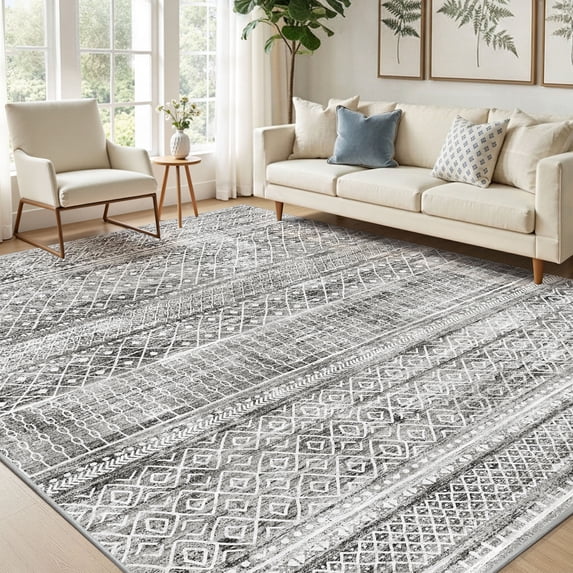 CHITOOMA 5'x7' Area Rugs for Living Room, Washable Rugs Print Pattern Boho Soft Geometric Bohemian Carpet Indoor Rug for Bedroom Dining Room Office Nonslip Foldable Rug