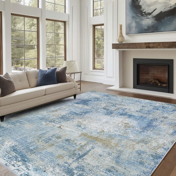 CHITOOMA 5'x7' Area Rugs for Living Room, Machine Washable Abstract Distressed Rugs Indoor Neutral Carpet Rugs for Bedroom Dining Room Office with Non-Slip Backing, Stain Resistant Non-Shed