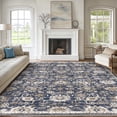 thumbnail image 1 of CHITOOMA 5'x7' Area Rugs for Living Room, Machine Washable Rugs Vintage Area Rug for Bedroom Dining Room Dorm Office with Non-Slip Backing, Stain Resistant Non-Shed Carpet, Dark Blue, 1 of 8