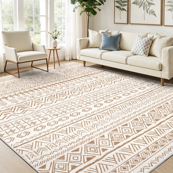 CHITOOMA 5'x7' Area Rugs for Living Room, Washable Rugs Print Pattern Boho Soft Geometric Bohemian Carpet Indoor Rug for Bedroom Dining Room Office Nonslip Foldable Rug