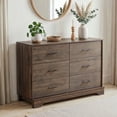 thumbnail image 1 of CHITOOMA 6 Drawer Fluted Dresser for Bedroom, Modern Wooden Long Dresser, Storage Cabine Chest of Drawers for Living Room Hallway, Walnut, 1 of 8