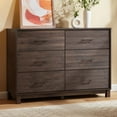 thumbnail image 1 of CHITOOMA 6 Drawer Fluted Dresser for Bedroom, Modern Wooden Long Dresser, Storage Cabine Chest of Drawers for Living Room Hallway, Walnut, 1 of 19
