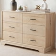 thumbnail image 1 of CHITOOMA 6 Drawer Fluted Dresser for Bedroom, Modern Wooden Long Dresser, Storage Cabine Chest of Drawers for Living Room Hallway, Natural, 1 of 8