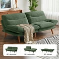 thumbnail image 1 of CHITOOMA 75" Corduroy Futon Sofa Bed, Green Convertible Couch with Adjustable Backrest and 6-Level Armrests, Comfy Sleeper Sofa for Living Room, Apartment, or Office, 1 of 11