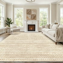 CHITOOMA 8'x10' Area Rugs for Living Room, Washable Rugs Boho Soft Geometric Bohemian Carpet Indoor Rug for Bedroom Dining Room Office Nonslip Foldable Rug