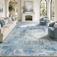thumbnail image 1 of CHITOOMA 8'x10' Area Rugs for Living Room, Machine Washable Abstract Distressed Rugs Indoor Neutral Carpet Rugs for Bedroom Dining Room Office with Non-Slip Backing, Stain Resistant, Blue, 1 of 10