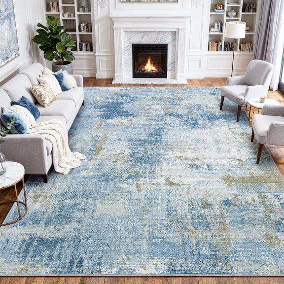CHITOOMA 8'x10' Area Rugs for Living Room, Machine Washable Abstract Distressed Rugs Indoor Neutral Carpet Rugs for Bedroom Dining Room Office with Non-Slip Backing, Stain Resistant Non-Shed