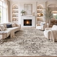 thumbnail image 1 of CHITOOMA 8'x10' Area Rugs, Washable Rugs for Living Room Non-Slip Low Pile Soft Distressed Abstract Rug, Indoor Vintage Neutral Carpet for Bedroom Dining Room Dorm Office, Brown, 1 of 12