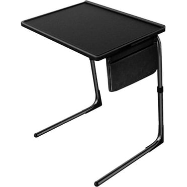 CHITOOMA Adjustable Folding TV Tray with 6 Heights and 3 Tilt Angles, Black