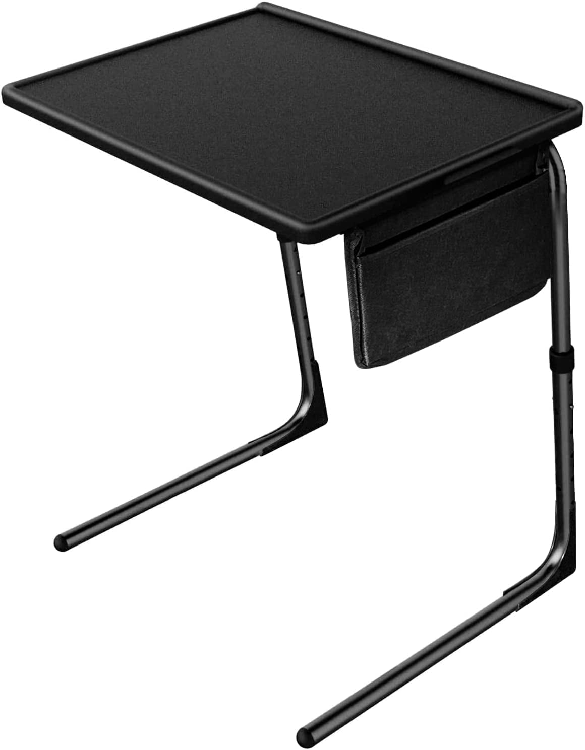 CHITOOMA Adjustable Folding TV Tray with 6 Heights and 3 Tilt Angles Black