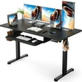 thumbnail image 1 of CHITOOMA Adjustable Height Electric Standing Desk with Keyboard Tray, Black, 1 of 6