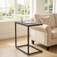 thumbnail image 1 of C Shape End Table, Sofa Table TV Tray Table for couch ,Side Table for Living Room,Bedroom ,Metal Frame c table(Gray), 1 of 16