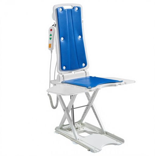 CHITOOMA Electric Chair Lift for Elderly,Floor Lift & IP68 Waterproof Bath Lift for Tub,308 lbs Capacity,Height Adjustable 2.3"-18.9",Chair Lift Assist Devices for Seniors & Disabled,White